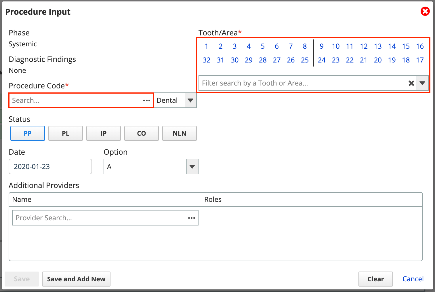 You can choose whether to start by code or area.